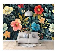 SPECUFX 3D Wall Murals for Bedrooms Colorful flowers, foliage plants 100x70cm Mural Art Decals Home DIY Decor Office Decorations