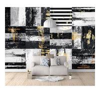 SPECUFX 3D Wall Murals Self-adhesive Wallpaper for Bedroom Black and white oil on gold abstraction 100x70cm Dimensional Paper Tv Living Room Decor