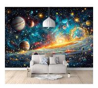 SPECUFX Custom 3D Photo Self-adhesive Wallpaper Galactic cosmic child 100x70cm Mural Large Poster Living Bedroom Tv Background Wall Home Decoration