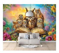 SPECUFX Custom 3D Photo Self-adhesive Wallpaper The Owl book 100x70cm Living Room Sofa Tv Background Wallpapers Home Decor Wall - Interior Decorative Stickers Mural