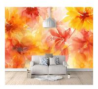 SPECUFX Custom 3D Photo Self-adhesive Wallpaper Watercolor colorful abstract flowers 100x70cm Mural Large Poster Living Bedroom Tv Background Wall Home Decoration