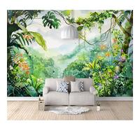 SPECUFX Custom 3D Photo Self-adhesive Wallpaper Watercolor rainforest natural landscape 100x70cm Mural Large Poster Living Bedroom Tv Background Wall Home Decoration
