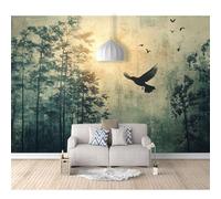 SPECUFX Custom Cafe Hotel Bar Interior 3D Self-adhesive Wallpaper Mural Wall Sticker Birds in the woods 100x70cm Background For Office Dining Room Children's