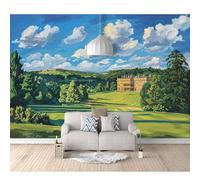 SPECUFX Custom Cafe Hotel Bar Interior 3D Self-adhesive Wallpaper Mural Wall Sticker Watercolor architecture landscape tree 100x70cm Background for Office Dining