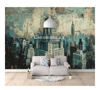 SPECUFX Custom Mural Self-adhesive Wallpaper for Walls 3D Abstract oil painting modern city night scene 100x70cm Art Wall Painting Living Room Bedroom Restaurant Dining Decor