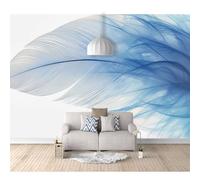 SPECUFX Custom Mural Self-adhesive Wallpaper for Walls 3D Close-up of blue feathers 100x70cm Art Wall Painting Living Room Bedroom Restaurant Dining Decor
