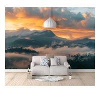 SPECUFX Custom Mural Self-adhesive Wallpaper for Walls 3D Mountain sky clouds sunset landscape 100x70cm Art Wall Painting Living Room Bedroom Restaurant Dining Decor