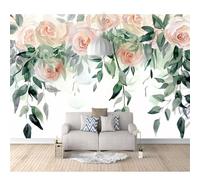 SPECUFX Custom Mural Self-adhesive Wallpaper for Walls 3D Watercolor floral rose leaves 100x70cm Art Wall Painting Living Room Bedroom Restaurant Dining Decor