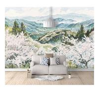 SPECUFX Custom Mural Self-adhesive Wallpaper for Walls 3D Watercolor forest mountain flower landscape 100x70cm Art Wall Painting Living Room Bedroom Restaurant Dining Decor