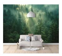 SPECUFX Custom Photo Self-adhesive Wallpaper Murals Forest, trees, sunshine, fog landscape 100x70cm Panorama 3D Wall Mural Effect Poster for Living Room Bedroom Children's