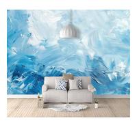 SPECUFX Custom Photo Self-adhesive Wallpaper Murals Simple hand-painted oil painting blue and white 100x70cm Panorama 3D Wall Mural Effect Poster for Living Room Bedroom Children's