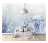 SPECUFX Custom Photo Self-adhesive Wallpaper Wall Covering Fantasy watercolor jellyfish in the sky 100x70cm 3D Mural Painting for Bedroom Walls Living Room The Effect border