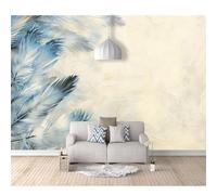 SPECUFX Custom Photo Self-adhesive Wallpaper Wall Covering Gray feathers blue 100x70cm 3D Mural Painting for Bedroom Walls Living Room The Effect border