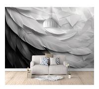 SPECUFX Custom Photo Self-adhesive Wallpaper Wall Covering Huge black and white feathers 100x70cm 3D Mural Painting for Bedroom Walls Living Room The Effect border