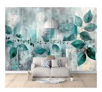 SPECUFX Custom Photo Self-adhesive Wallpaper Wall Covering Vintage cyan leaves are minimal 100x70cm 3D Mural Painting for Bedroom Walls Living Room The Effect border