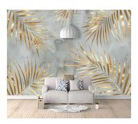 SPECUFX Custom Photo Wallpapers 3D Golden-gray tropical foliage plant 100x70cm Wall Paper Murals Living Room Tv Sofa Bedroom Study Decor Removable Posters Art