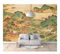 SPECUFX Custom Self-adhesive Wallpaper 3D Mural Retro oriental farming era landscape 100x70cm Wall Wear Resistant Decoration for Study Room Living Backdrop Covering Photo