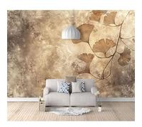 SPECUFX Custom Self-adhesive Wallpaper 3D Mural Vintage brown ginkgo biloba 100x70cm Wall Wear Resistant Decoration for Study Room Living Backdrop Covering Photo