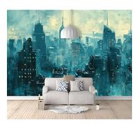 SPECUFX Custom Self-adhesive Wallpaper 3D Mural Vintage watercolor city architecture landscape 100x70cm Wall Wear Resistant Decoration for Study Room Living Backdrop Covering Photo