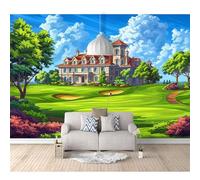 SPECUFX Custom Self-adhesive Wallpaper 3D Mural Watercolor architecture landscape tree 100x70cm Wall Wear Resistant Decoration for Study Room Living Backdrop Covering Photo