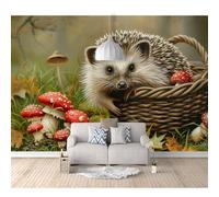SPECUFX Custom Size Self-adhesive Wallpaper 3D Photo Hedgehog mushrooms 100x70cm Livingroom Tv Background for Wall Office Bedroom Dining Room Photos