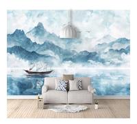 SPECUFX Custom Size Self-adhesive Wallpaper 3D Photo Ink landscape boats 100x70cm Livingroom Tv Background for Wall Office Bedroom Dining Room Photos