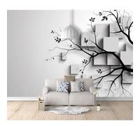 SPECUFX Custom Size Self-adhesive Wallpaper 3D Photo Modern branches white 100x70cm Livingroom Tv Background for Wall Office Bedroom Dining Room Photos