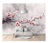 SPECUFX Giant Self-adhesive Wallpaper Photo 3D Wall Mural Gray peach blossom flowers 100x70cm for Living Room TV Background Home Decoration Floral Card
