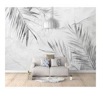 SPECUFX Giant Self-adhesive Wallpaper Photo 3D Wall Mural Optical illusion leaves are simple gray 100x70cm for Living Room TV Background Home Decoration Floral Card