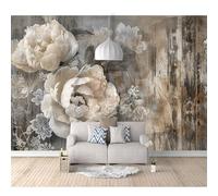SPECUFX Giant Self-adhesive Wallpaper Photo 3D Wall Mural Vintage floral grey 100x70cm for Living Room TV Background Home Decoration Floral Card