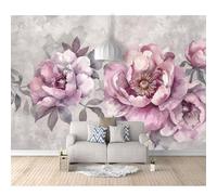 SPECUFX Giant Self-adhesive Wallpaper Photo 3D Wall Mural Vintage floral pink gray 100x70cm for Living Room TV Background Home Decoration Floral Card