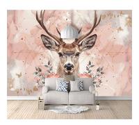 SPECUFX Hd Print Mural Self-adhesive Wallpaper Nordic flower deer animal 100x70cm Large Size Photo Wall Decor Picture 3D Living Room The for Bedroom border
