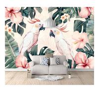 SPECUFX Hd Print Mural Self-adhesive Wallpaper Parrot bird floral pink 100x70cm Large Size Photo Wall Decor Picture 3D Living Room The for Bedroom border