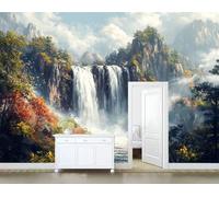 SPECUFX Hd Print Mural Self-adhesive Wallpaper Waterfalls, forests, natural landscapes 100x70cm Large Size Photo Wall Decor Picture 3D Living Room The for Bedroom border