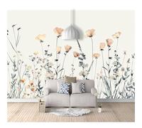 SPECUFX Home Decor Art Murals Custom 3D Photo Self-adhesive Wallpaper Minimalist watercolor wildflower white 100x70cm Room Bedroom Wall Painting Living Mural for Wallcoverings