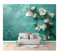 SPECUFX Home Decor Art Murals Custom 3D Photo Self-adhesive Wallpaper Vintage floral plum teal 100x70cm Room Bedroom Wall Painting Living Mural for Wallcoverings