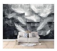 SPECUFX Landscape Wall Mural Geometric abstraction of black and white feathers 100x70cm Self-adhesive Wallpaper Photo Art Living Room Bedroom Office Murals