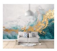 SPECUFX Modern Photo Self-adhesive Wallpaper Marbled cyan golden-gray 100x70cm 3D Mural Wall Paper Living Room Tv Bedroom Boy Girl Giant Sticker Home Decor