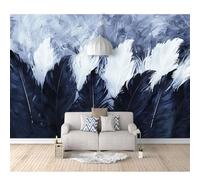 SPECUFX Mural Custom Photo Wallpapers 3D Abstract feather black and white oil painting 100x70cm Wall Paper Murals Living Room Tv Sofa Bedroom Study Decor Self-adhesive Wallpaper Photos