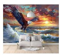 SPECUFX Mural Custom Photo Wallpapers 3D Eagles and waves 100x70cm Wall Paper Murals Living Room Tv Sofa Bedroom Study Decor Self-adhesive Wallpaper Photos