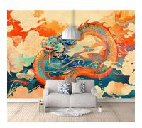 SPECUFX Mural Custom Photo Wallpapers 3D Oriental mythology dragon red 100x70cm Wall Paper Murals Living Room Tv Sofa Bedroom Study Decor Self-adhesive Wallpaper Photos