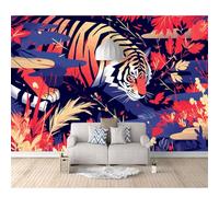 SPECUFX Mural Custom Photo Wallpapers 3D Tiger Painted animals 100x70cm Wall Paper Murals Living Room Tv Sofa Bedroom Study Decor Self-adhesive Wallpaper Photos
