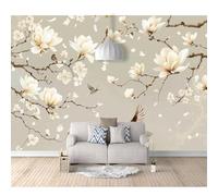 SPECUFX Mural Custom Photo Wallpapers 3D Vintage flowers and birds beige 100x70cm Wall Paper Murals Living Room Tv Sofa Bedroom Study Decor Self-adhesive Wallpaper Photos