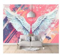 SPECUFX Mural Panoramic 3D Self-adhesive Wallpaper Fantastical colorful wing feathers 100x70cm Living Room Bedroom Tv Background Wall Hd Printing Custom Tapestry Photo Poster