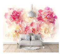 SPECUFX Mural Panoramic 3D Self-adhesive Wallpaper floral white pink 100x70cm Living Room Bedroom Tv Background Wall Hd Printing Custom Tapestry Photo Poster