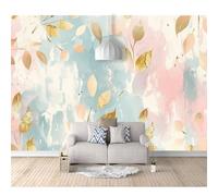 SPECUFX Mural Panoramic 3D Self-adhesive Wallpaper Golden-leaved plant cyan 100x70cm Living Room Bedroom Tv Background Wall Hd Printing Custom Tapestry Photo Poster