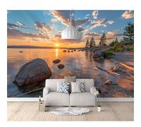 SPECUFX Mural Panoramic 3D Self-adhesive Wallpaper Landscape, beach, nature, stones 100x70cm Living Room Bedroom Tv Background Wall Hd Printing Custom Tapestry Photo Poster