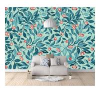 SPECUFX Mural Panoramic 3D Self-adhesive Wallpaper Vintage foliage plant cyan 100x70cm Living Room Bedroom Tv Background Wall Hd Printing Custom Tapestry Photo Poster