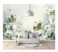SPECUFX Mural Panoramic 3D Self-adhesive Wallpaper Watercolor floral leaves cyan 100x70cm Living Room Bedroom Tv Background Wall Hd Printing Custom Tapestry Photo Poster