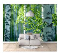 SPECUFX Mural Photo Self-adhesive Wallpaper Jungle birch green forest landscape 100x70cm 3D Wall Art Poster Picture Boy Girl Bedroom Gift Decoration Photos